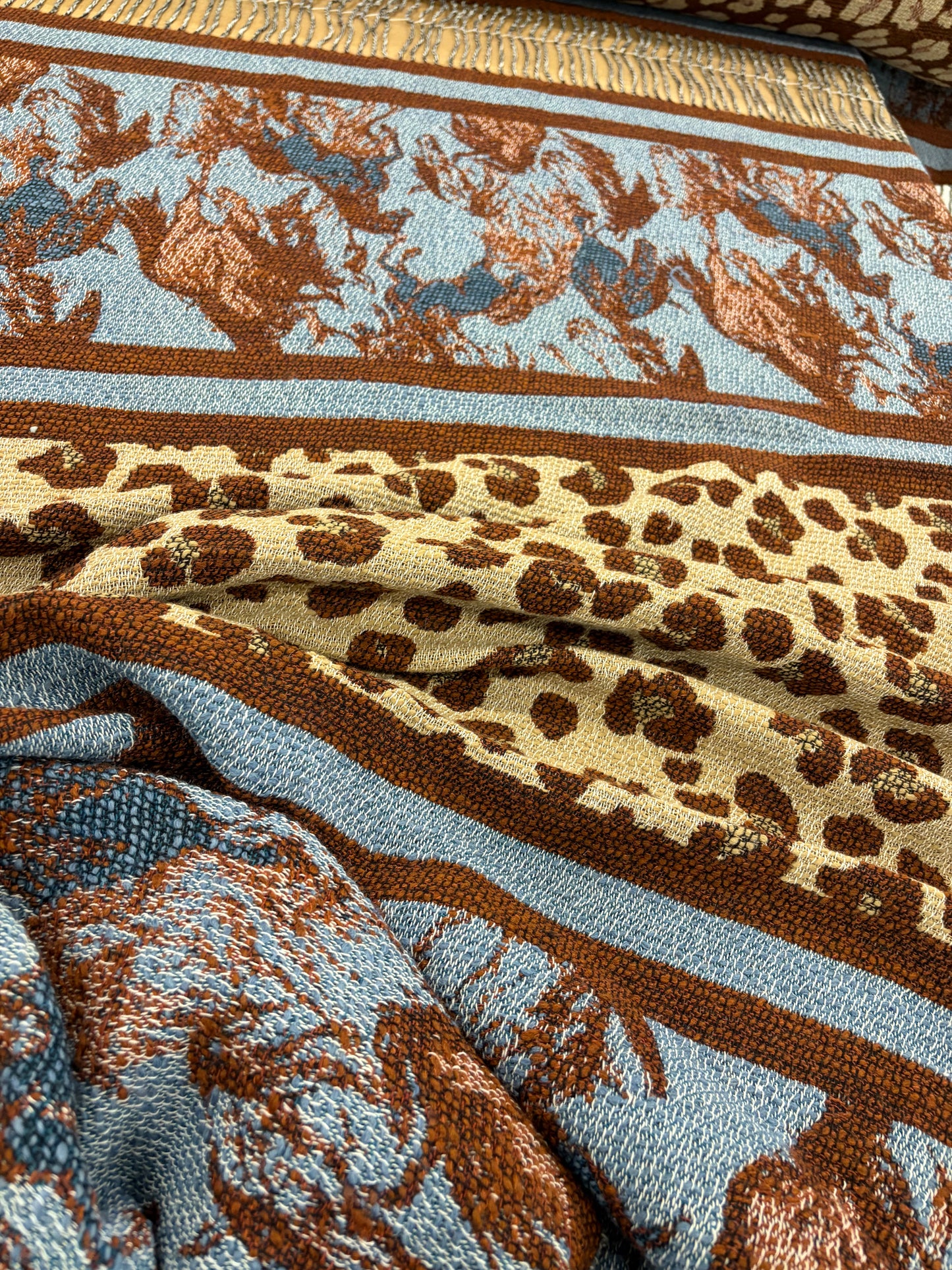 PIPO 005 heavy cotton/wool jacquard  with fringes