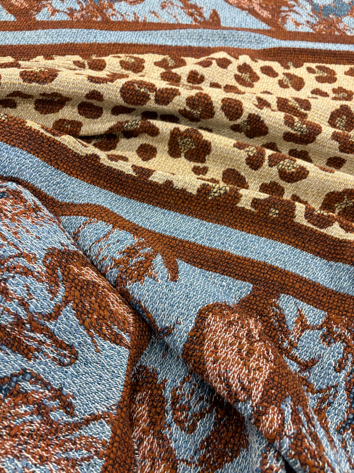 PIPO 005 heavy cotton/wool jacquard  with fringes