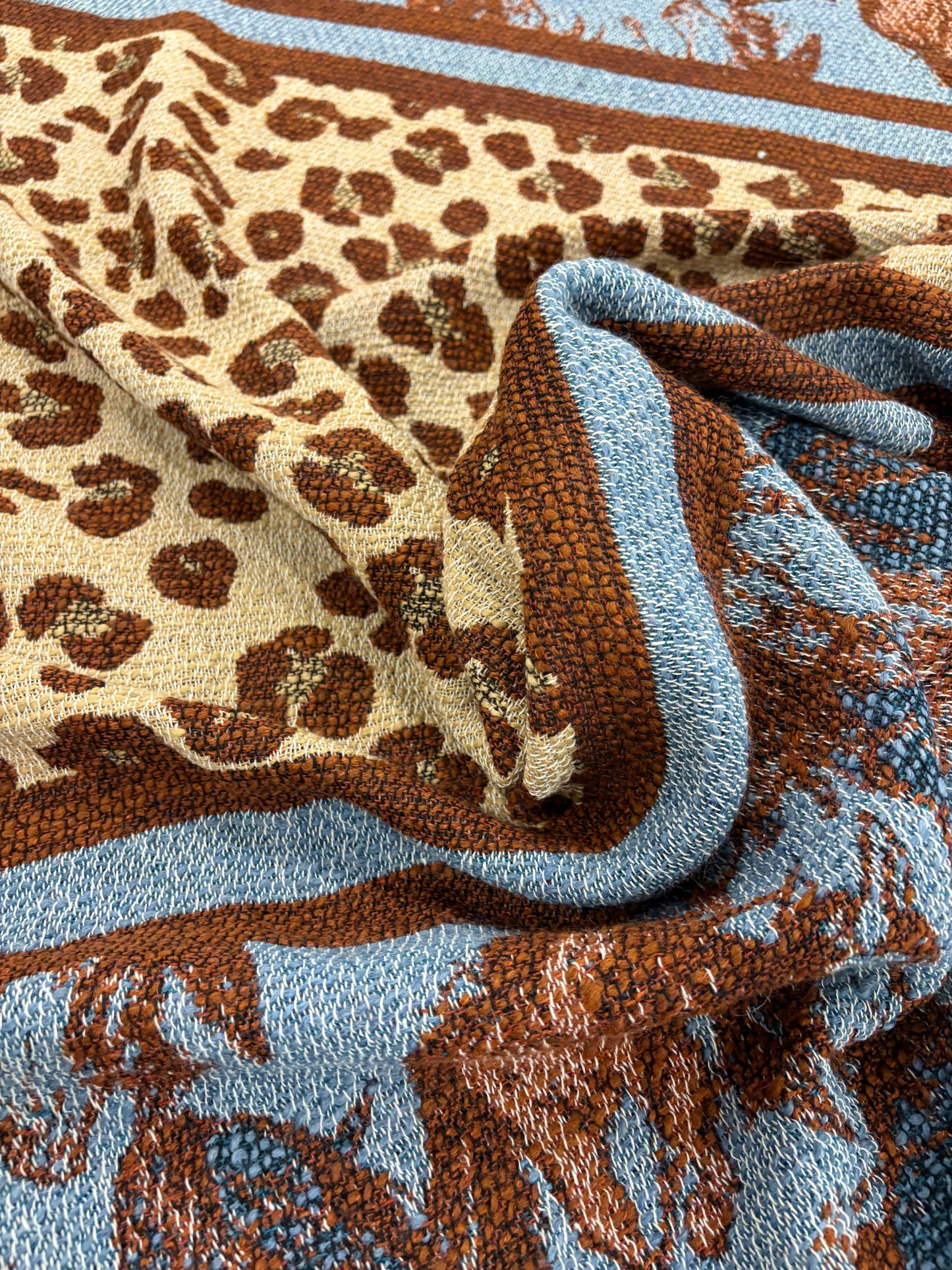PIPO 005 heavy cotton/wool jacquard  with fringes