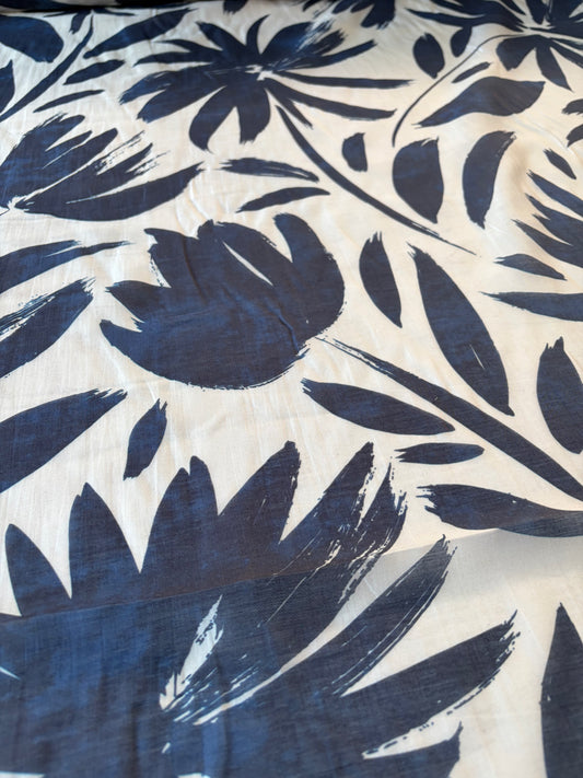 ANDREA 002 voile cotton silk "the ecru/indigo edit"