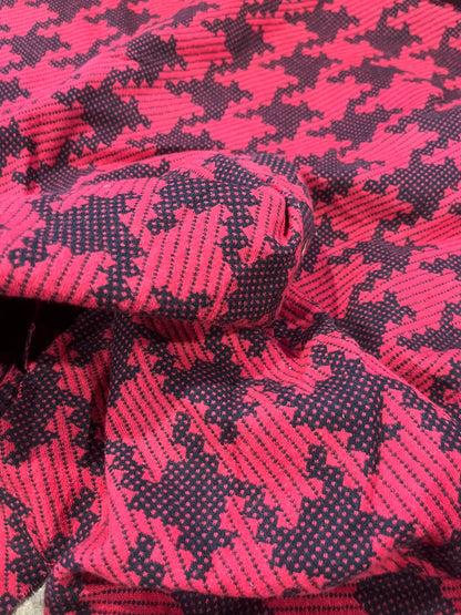 PC LUCILLE 011 heavy cotton jacquard red/black dogtooth