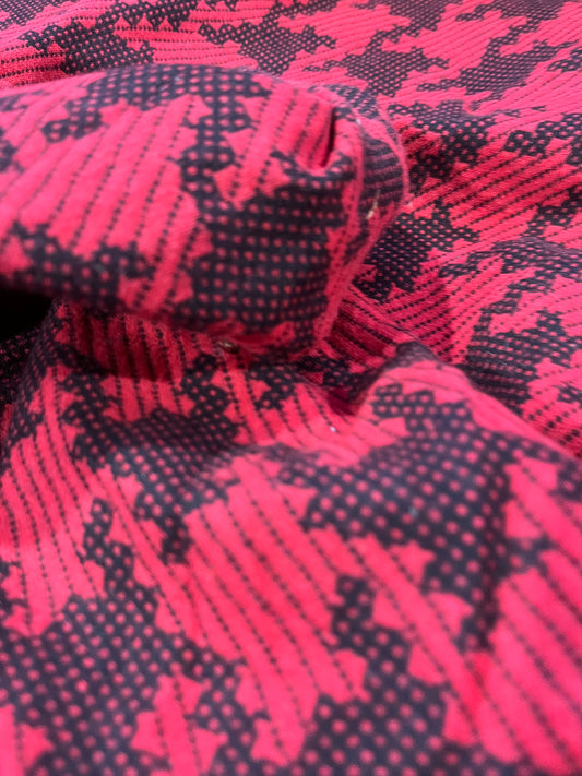 LUCILLE 011 heavy cotton jacquard red/black dogtooth