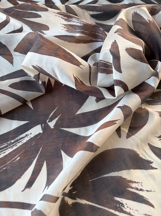 ANDREA 003 voile cotton silk "the ecru/brown edit"