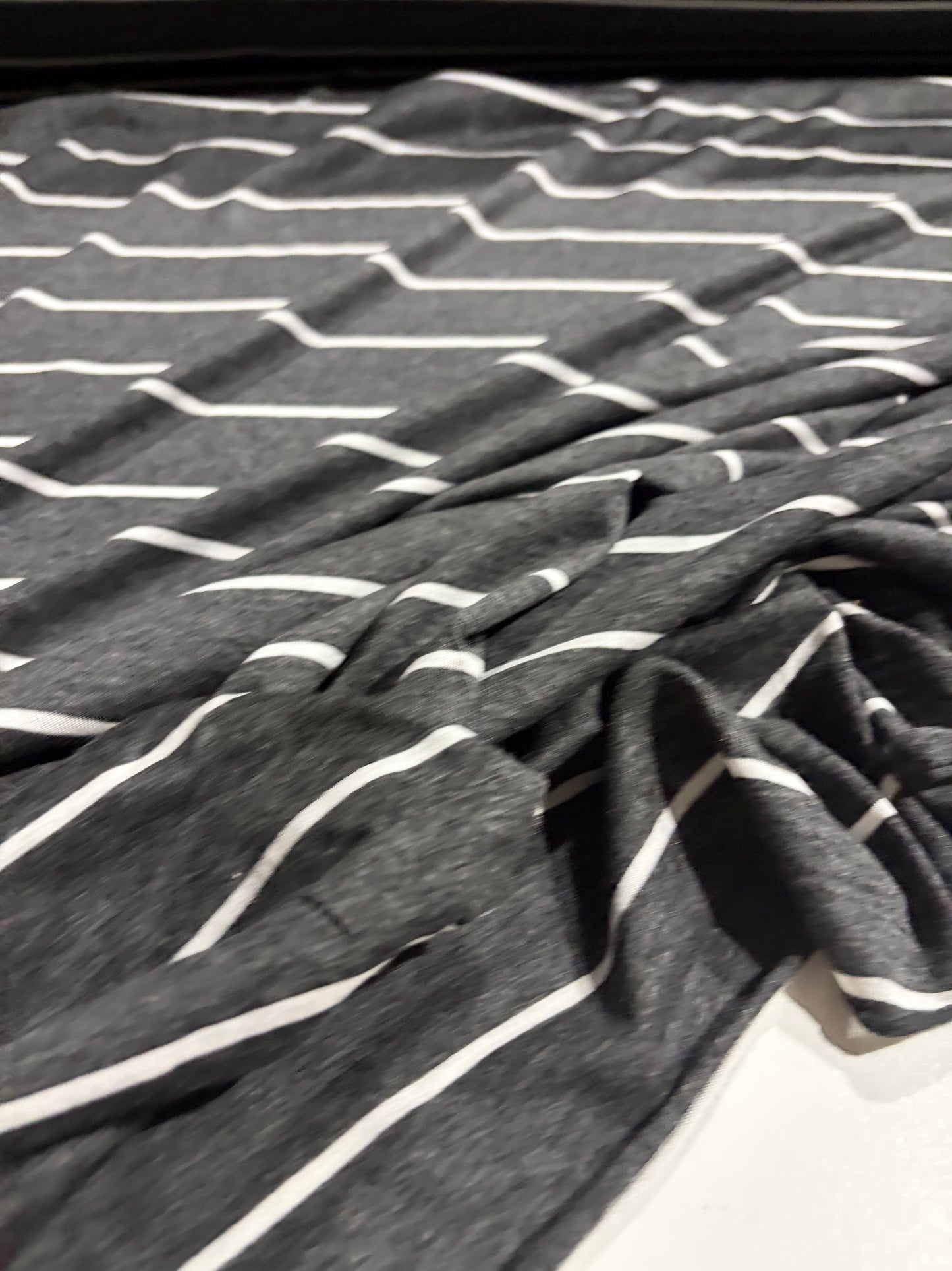 KRUSTY 003 grey mélange viscose jersey stripes