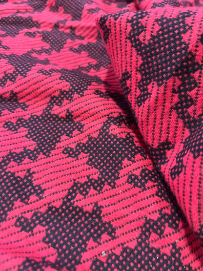 PC LUCILLE 011 heavy cotton jacquard red/black dogtooth