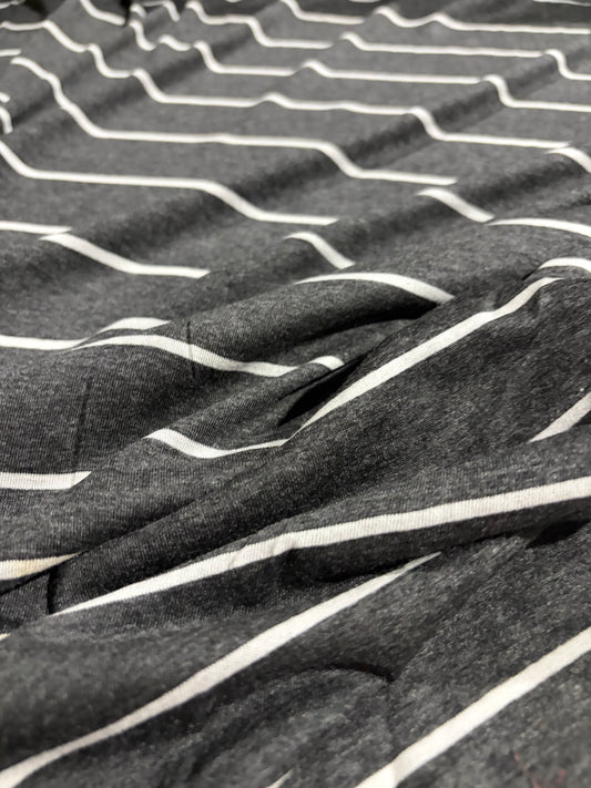 KRUSTY 003 grey mélange viscose jersey stripes