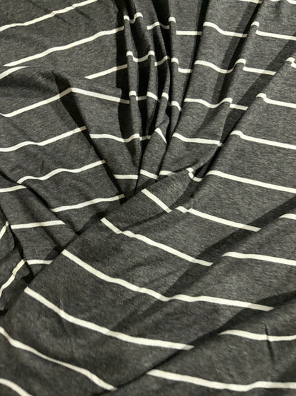 KRUSTY 003 grey mélange viscose jersey stripes