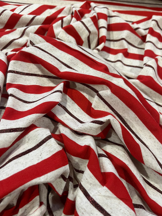 LUCILLE 012 viscose jersey stripes with lurex