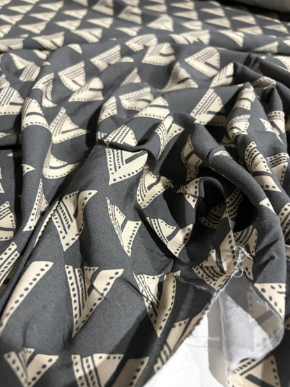 PC KRUSTY 004 grey/sand geometrical  viscose