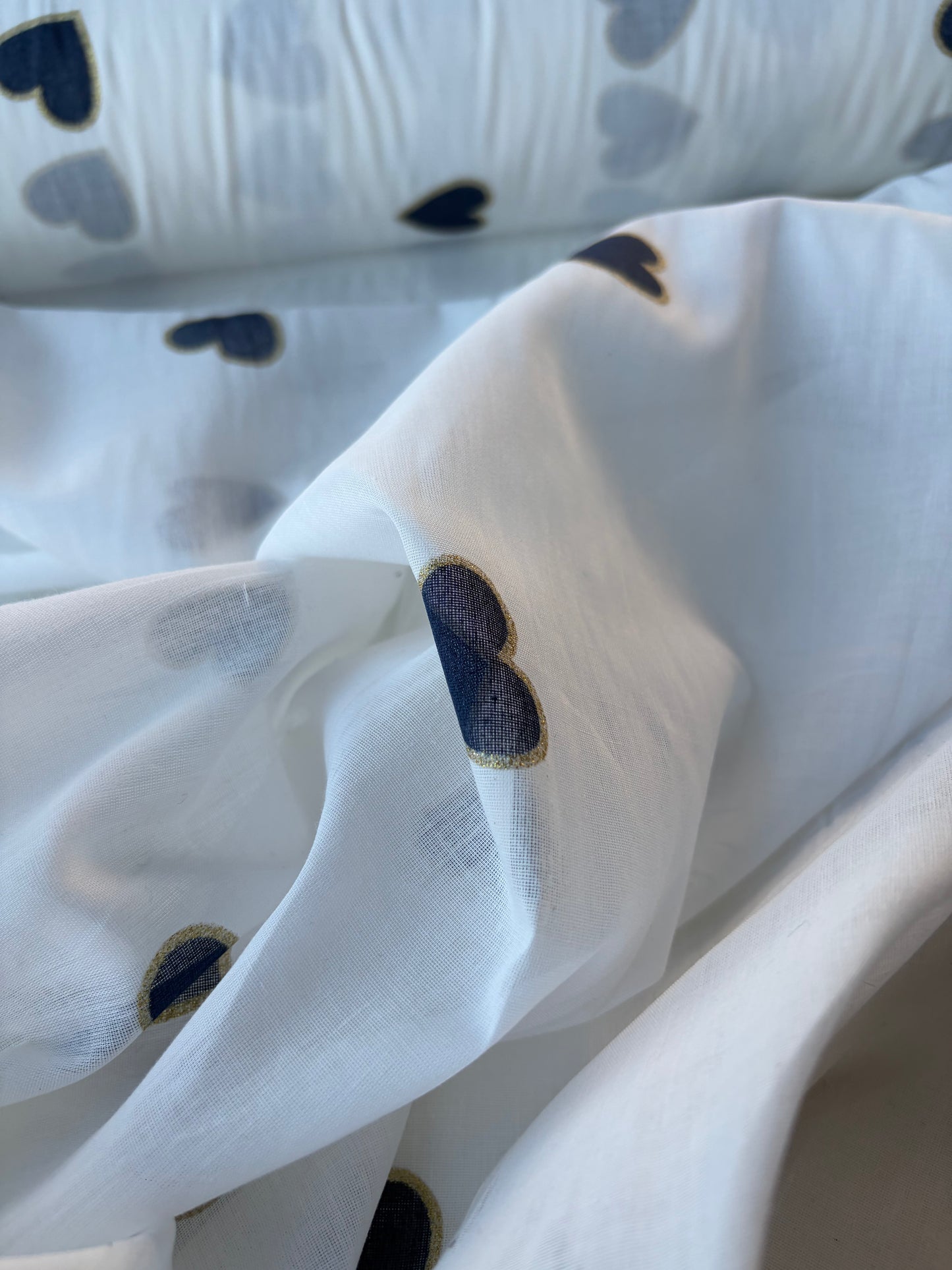 LC ANDREA 006 cotton voile "the indigo golden hearts edit"