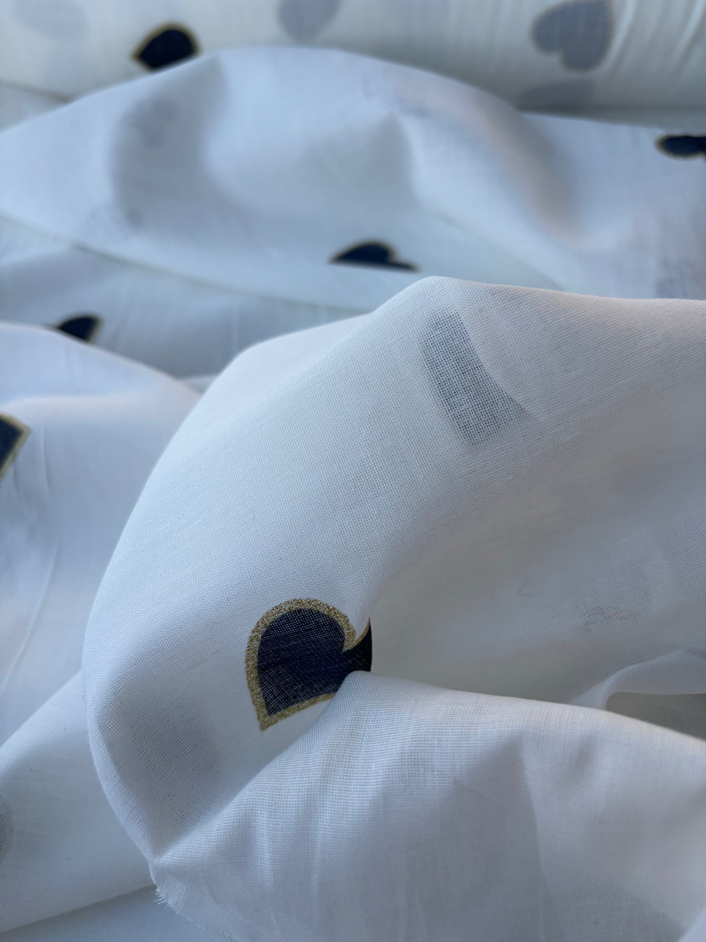 LC ANDREA 006 cotton voile "the indigo golden hearts edit"