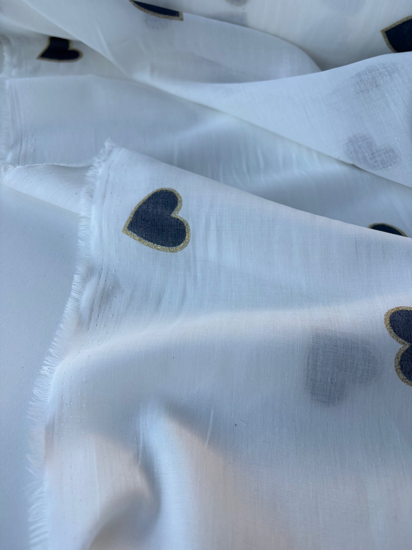 LC ANDREA 006 cotton voile "the indigo golden hearts edit"