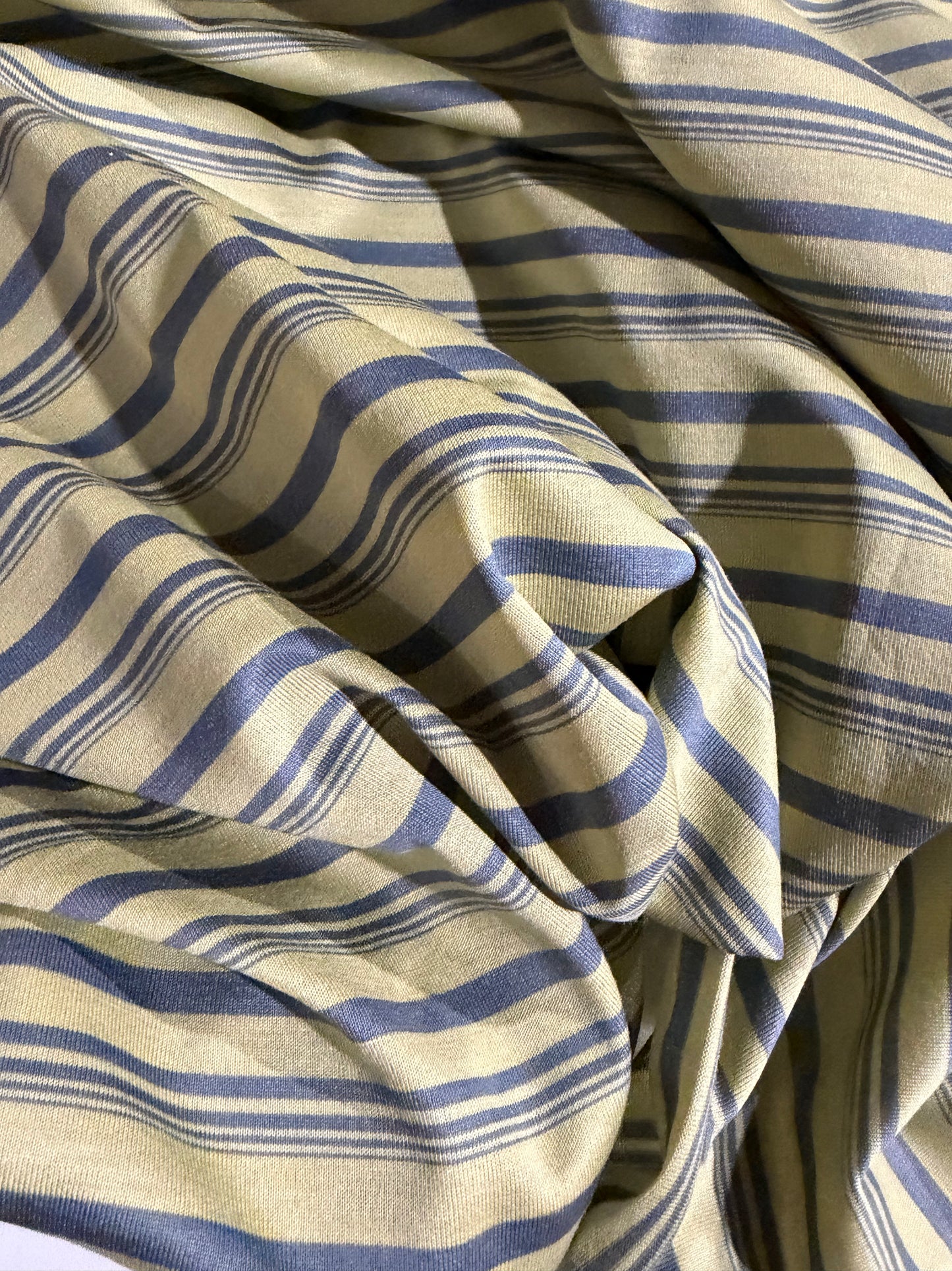 KRUSTY 006 sand/grey shiny viscose jersey stripes