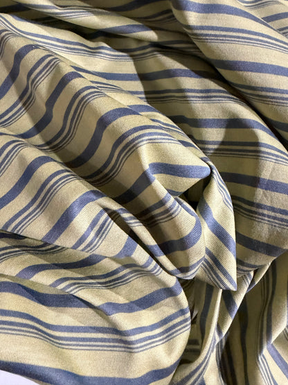 KRUSTY 006 sand/grey shiny viscose jersey stripes