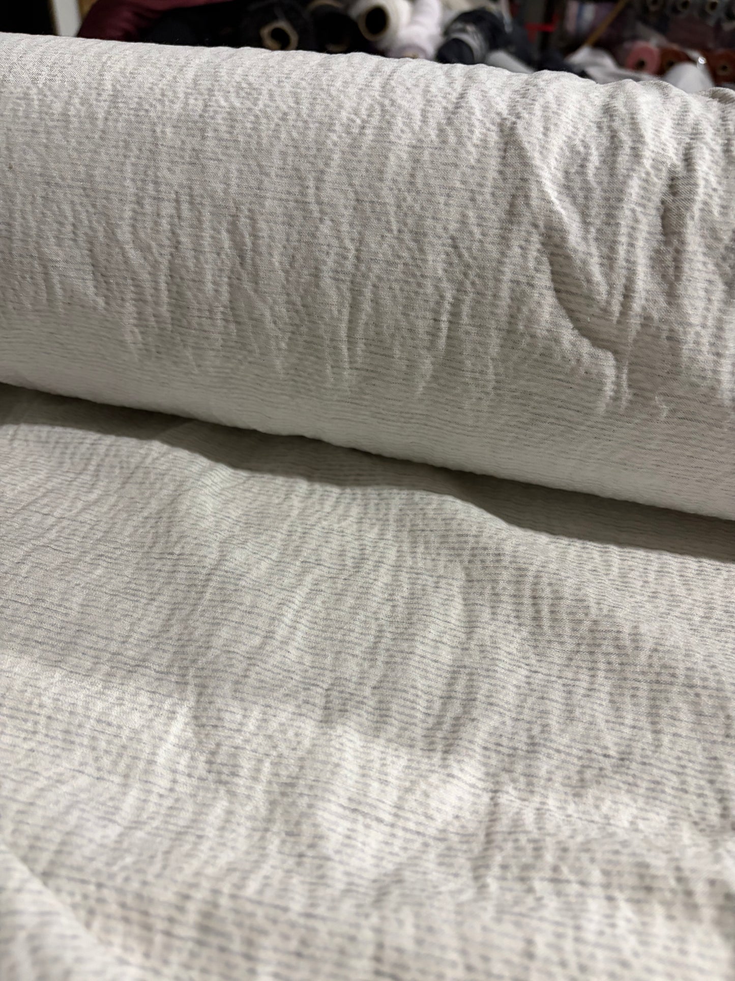 KRUSTY 007 silver striped washed cotton stretch