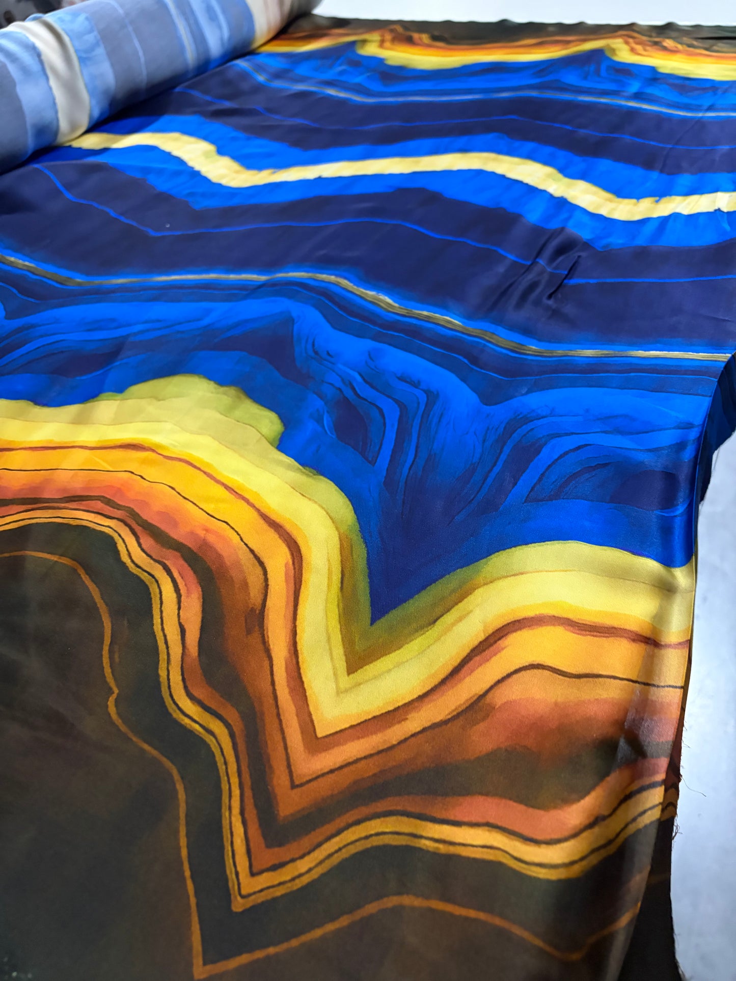 KRUSTY 009 cobalt double border viscose satin