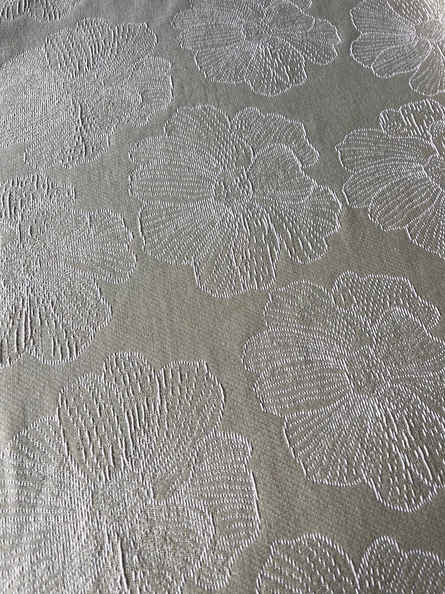 CELIA 029 cot jacquard big flowers sage/ecru