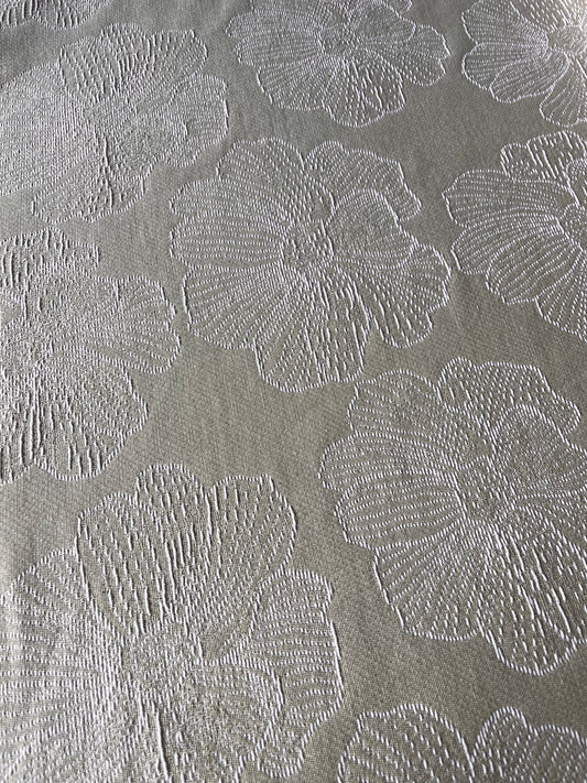 CELIA 029 cot jacquard big flowers sage/ecru