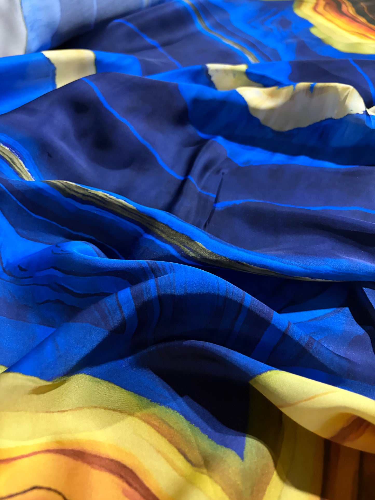 KRUSTY 009 cobalt double border viscose satin