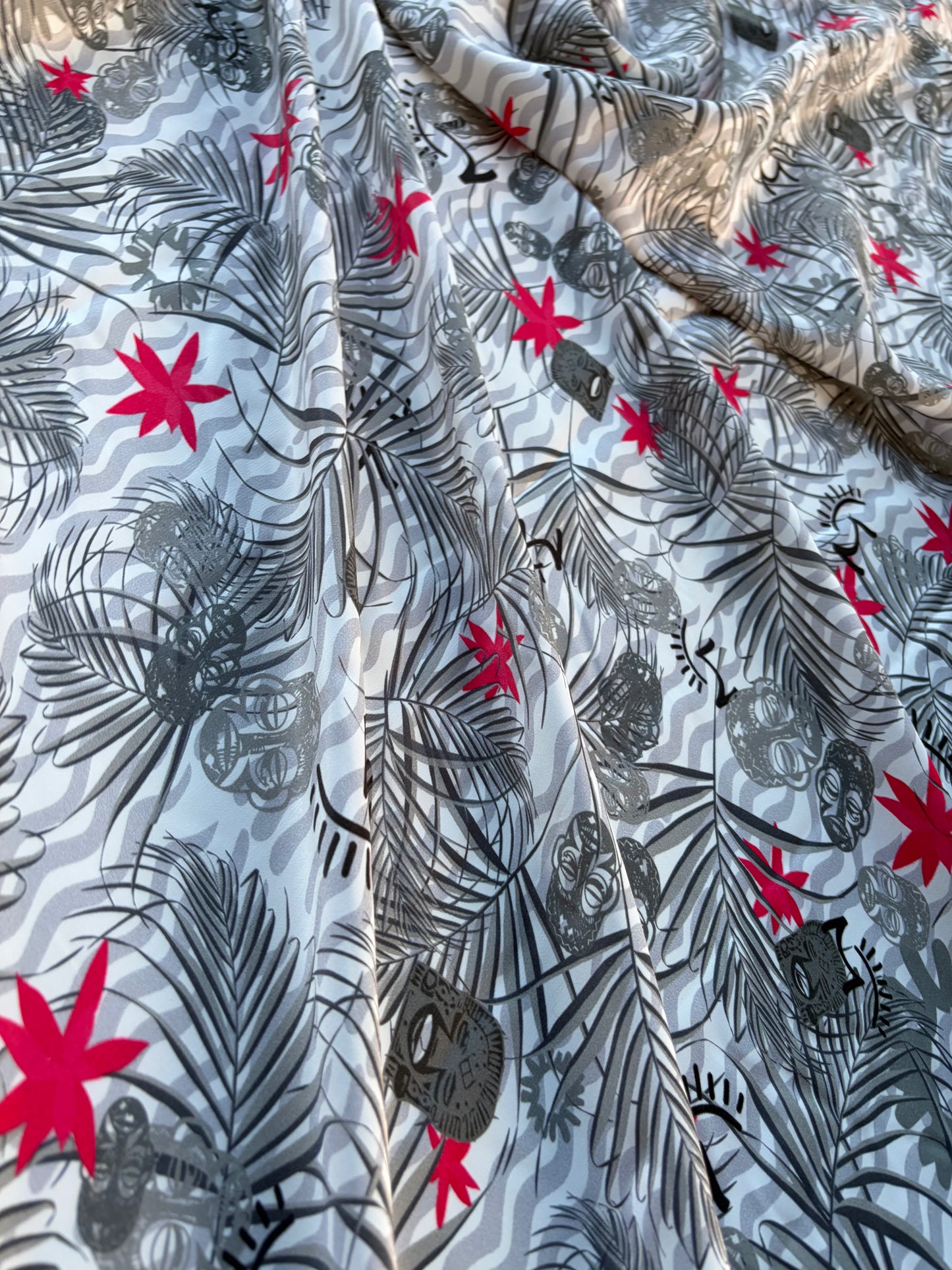 ANDREA 011 viscose satin "masks in the jungle edit"