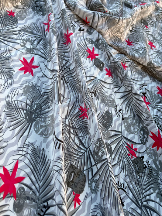 ANDREA 011 viscose satin "masks in the jungle edit"