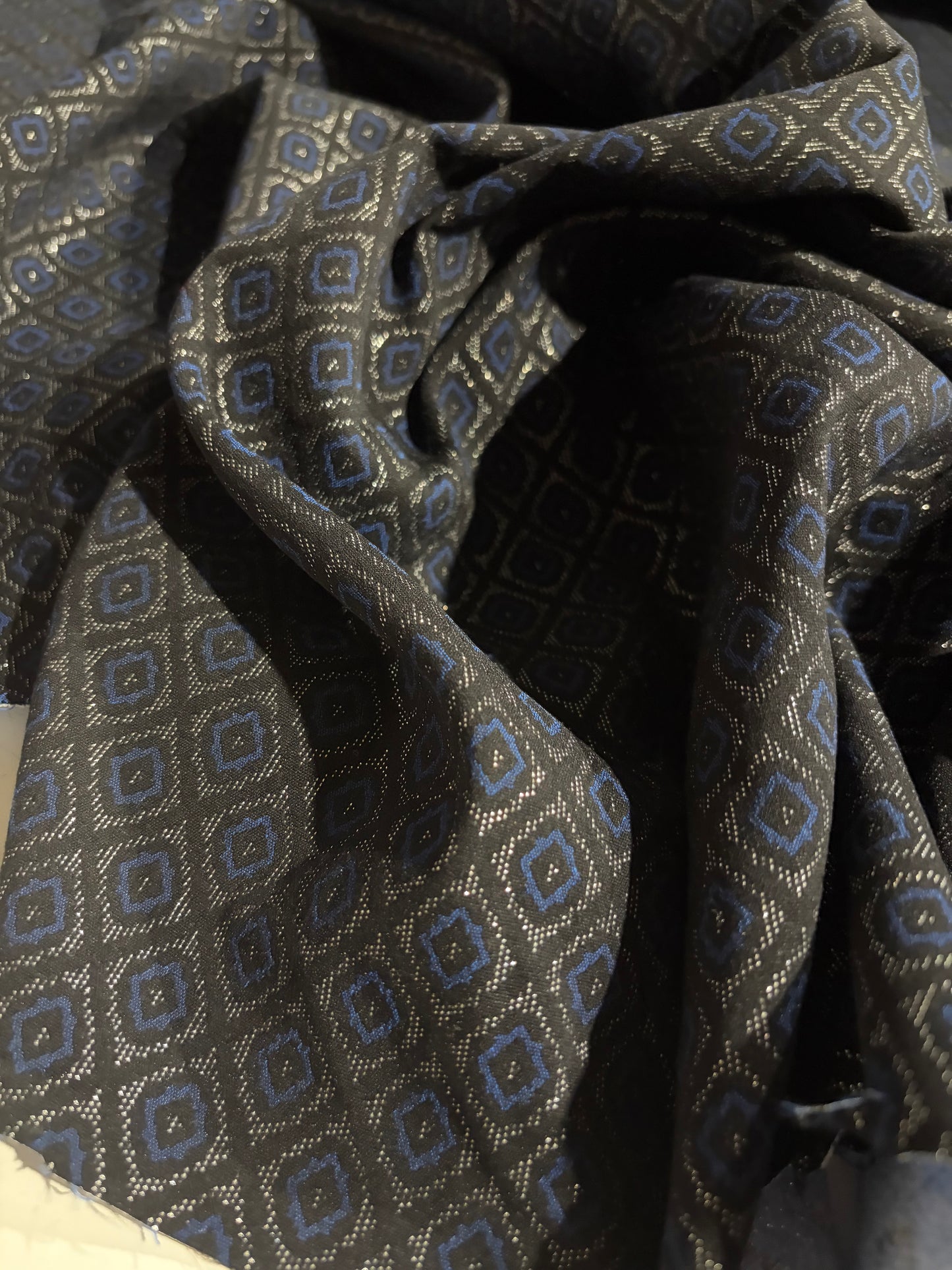 KRUSTY 010 black/indigo/silver  shiny jacquard