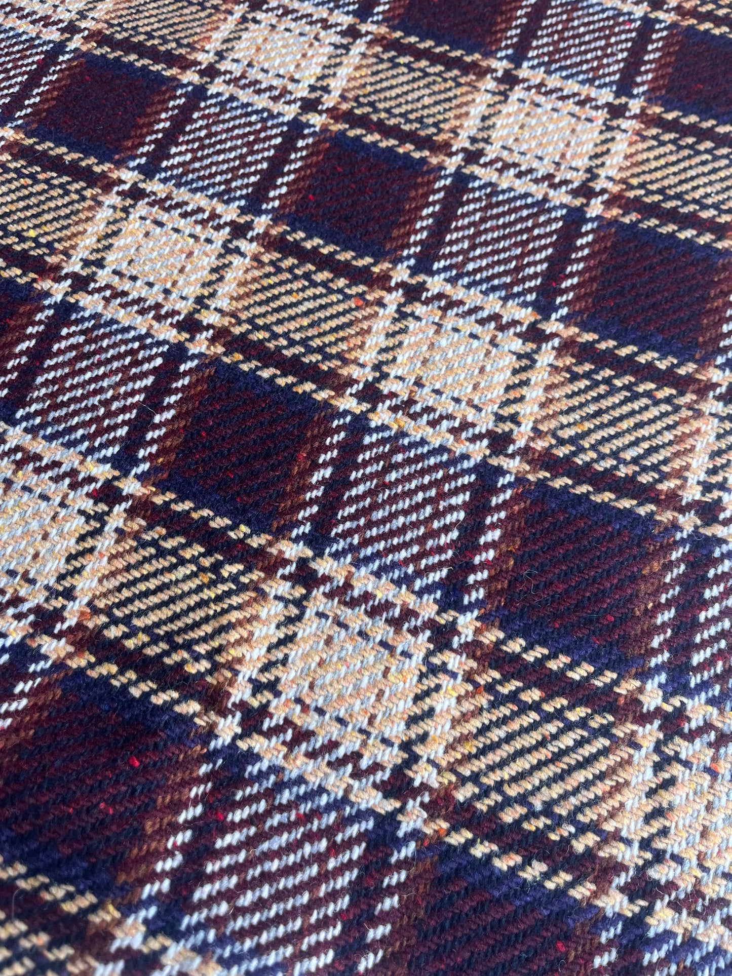 TANIA 004 wool check nvy/brown/sand