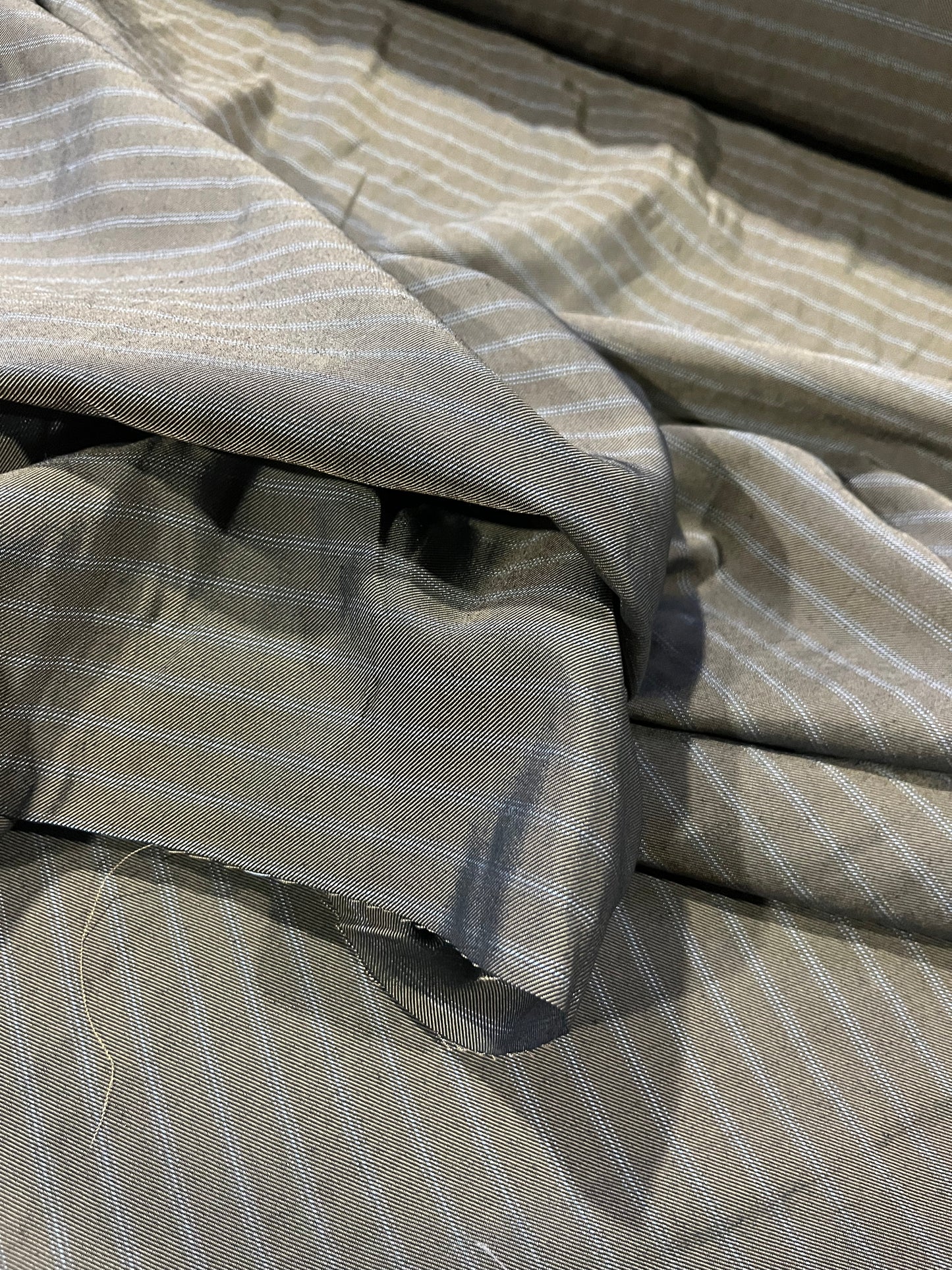 PC LUCILLE 019 striped suiting fabric cognac colour