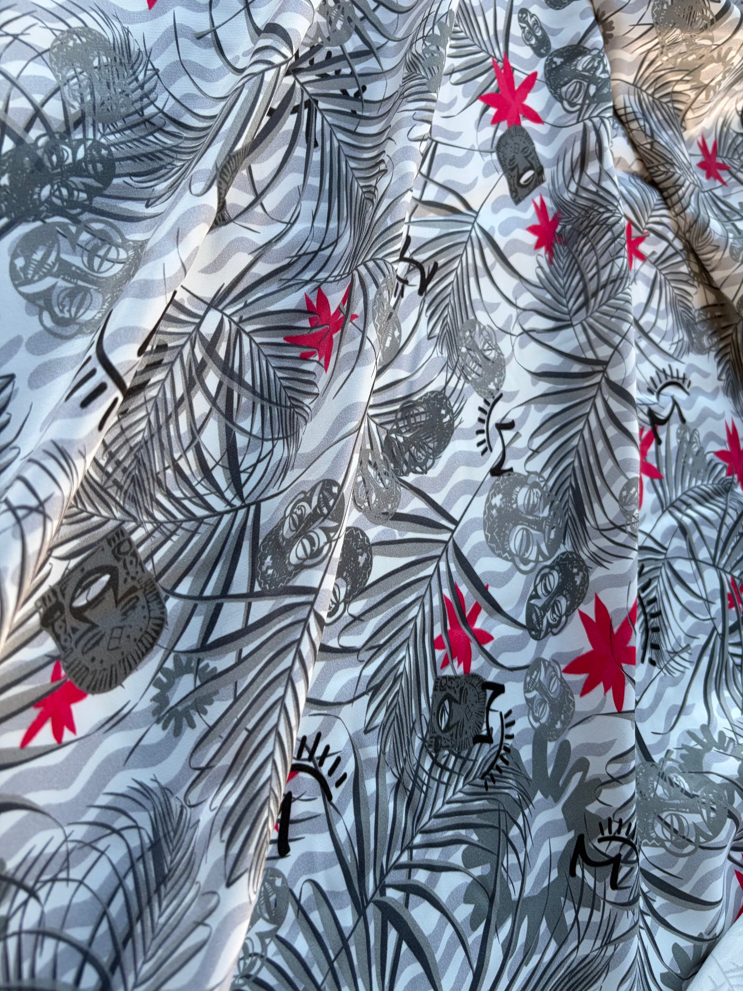 ANDREA 011 viscose satin "masks in the jungle edit"