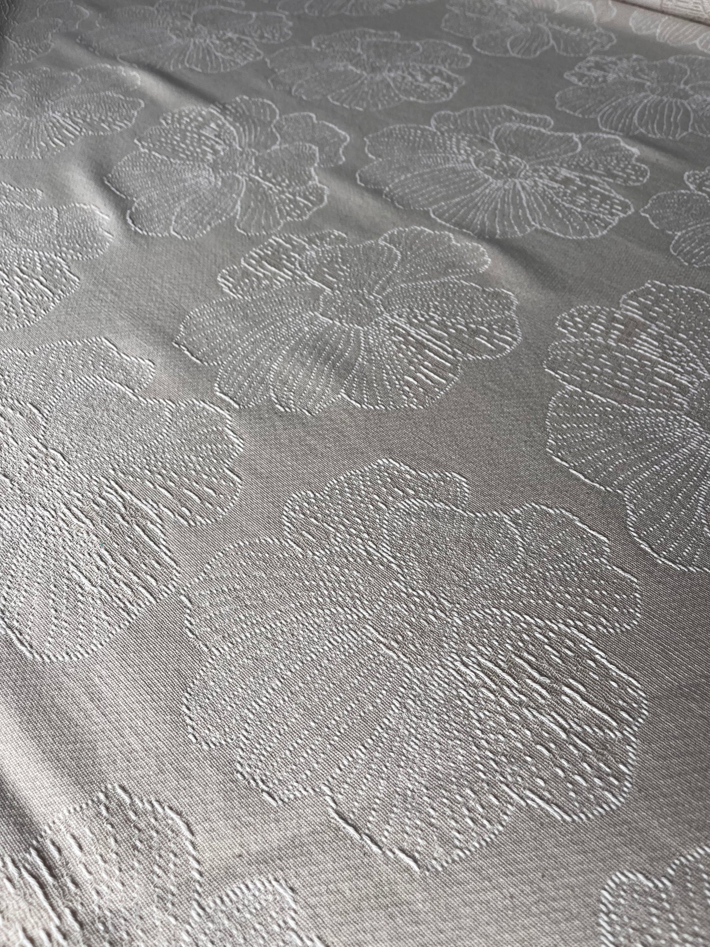 CELIA 028 cot jacquard big flowers beige/ecru