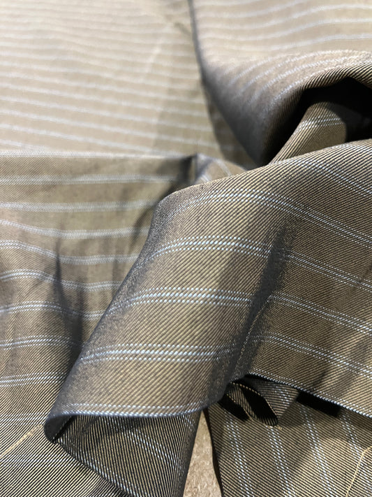 PC LUCILLE 019 striped suiting fabric cognac colour