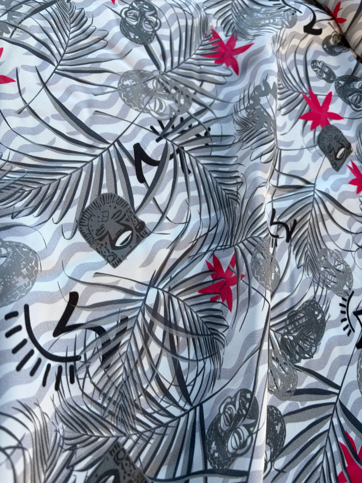 ANDREA 011 viscose satin "masks in the jungle edit"
