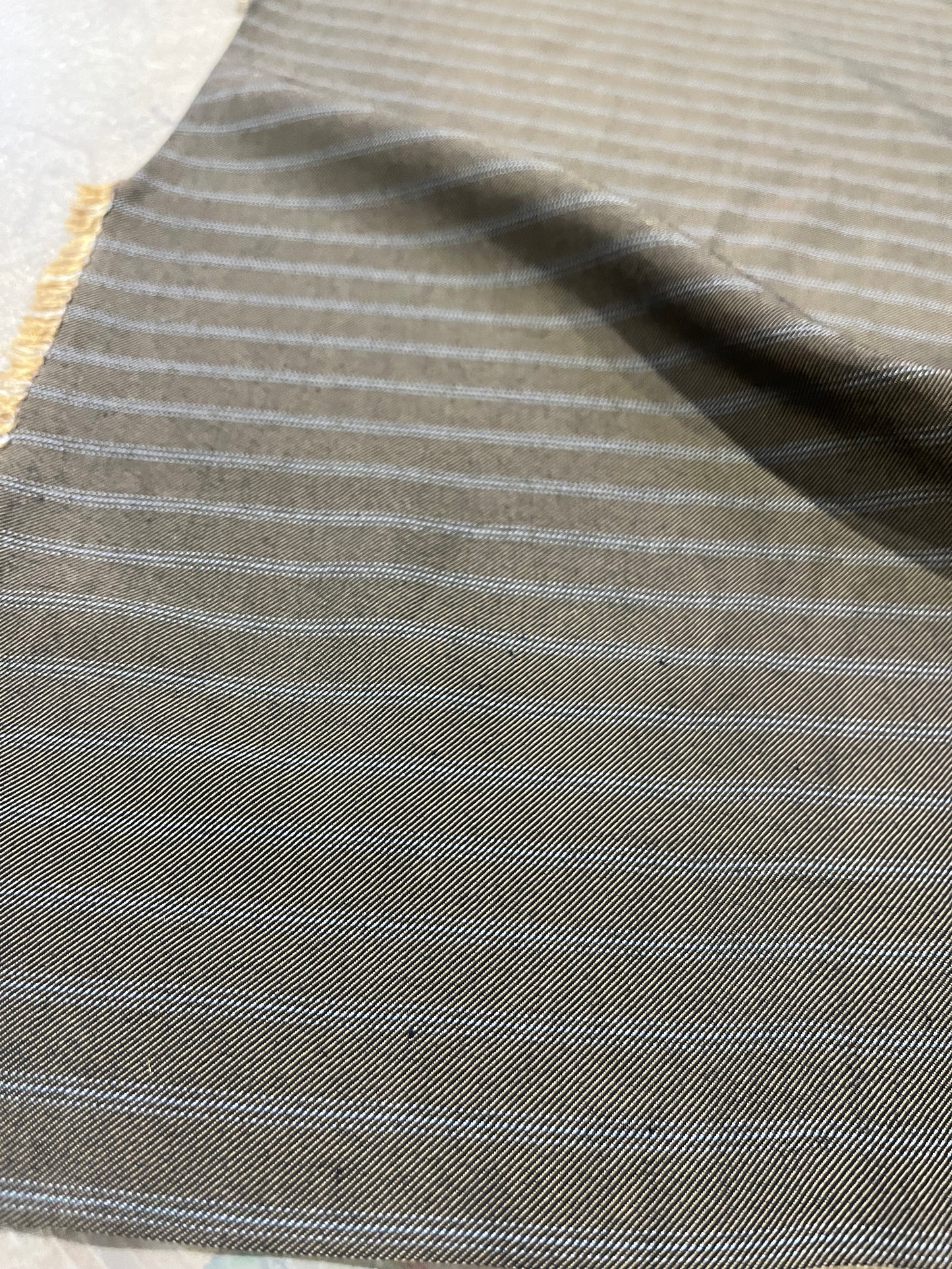 PC LUCILLE 019 striped suiting fabric cognac colour