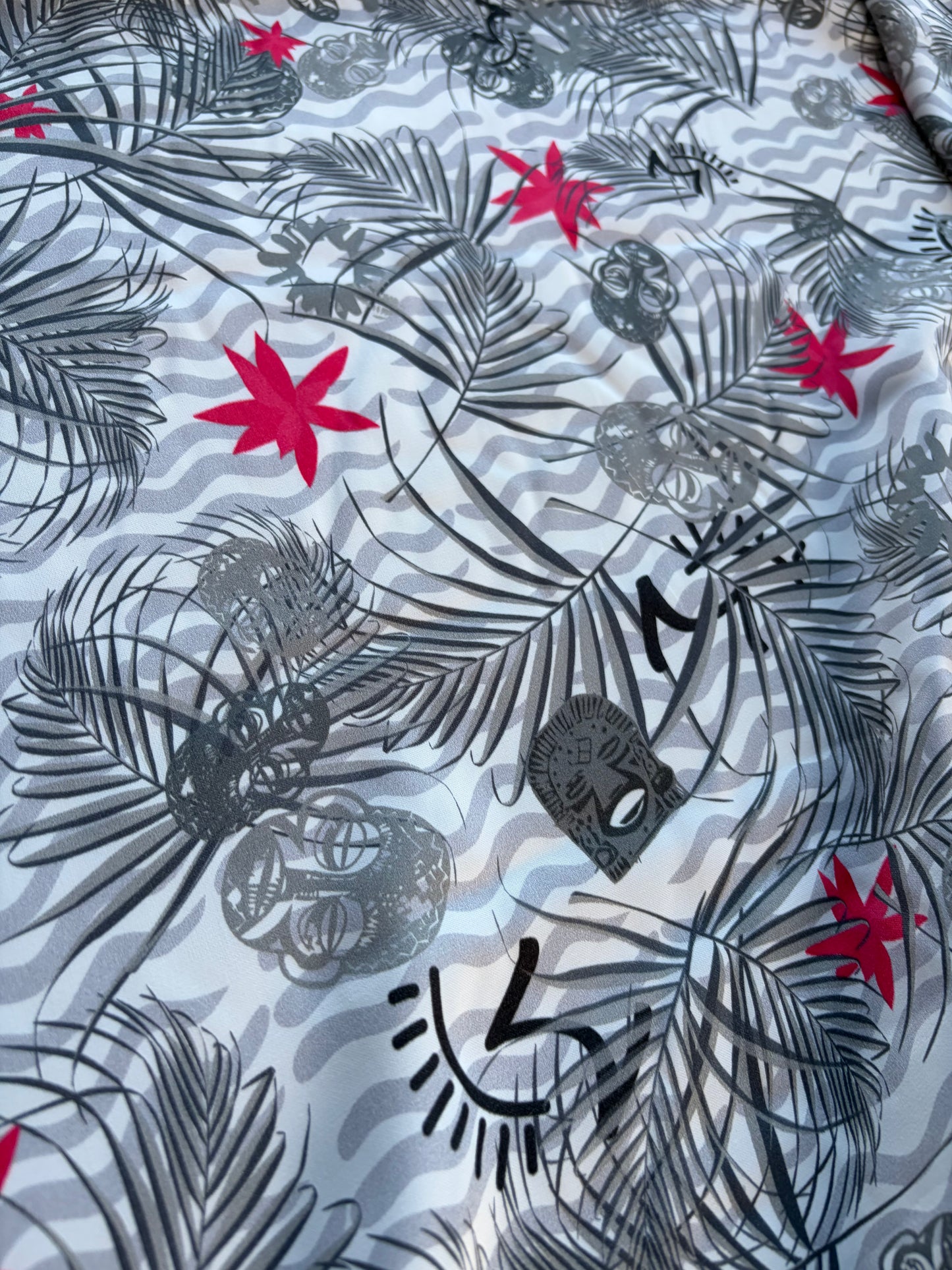 ANDREA 011 viscose satin "masks in the jungle edit"