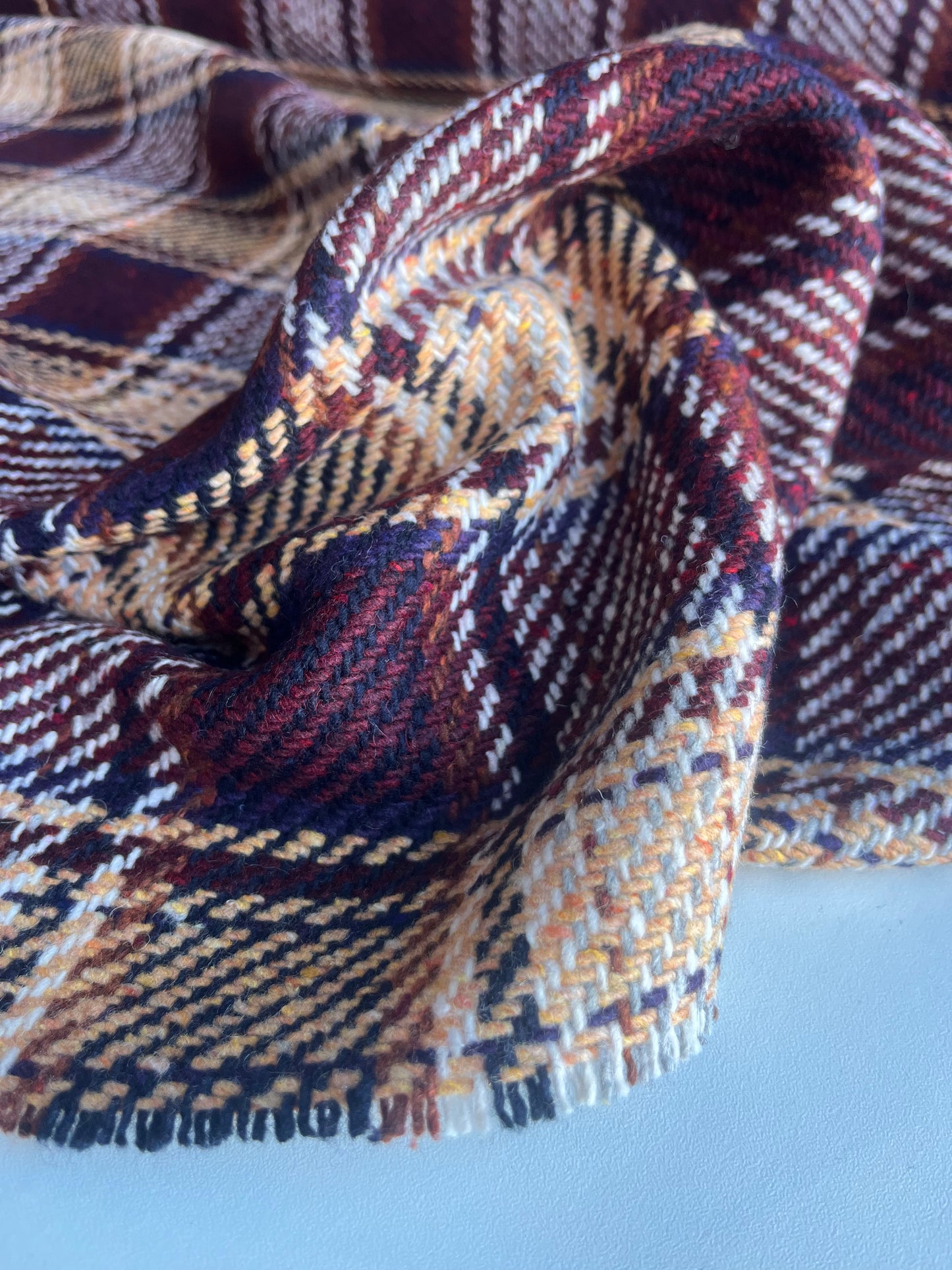 TANIA 004 wool check nvy/brown/sand