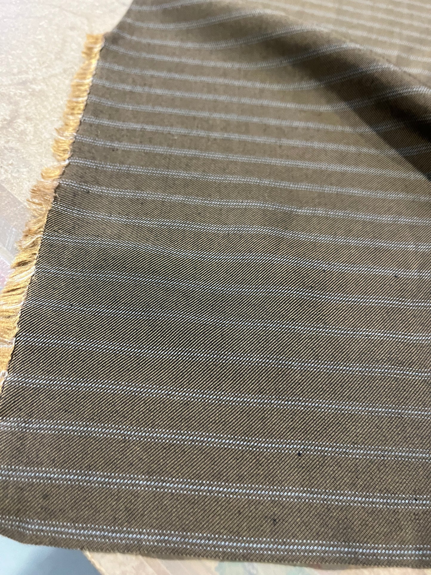 PC LUCILLE 019 striped suiting fabric cognac colour