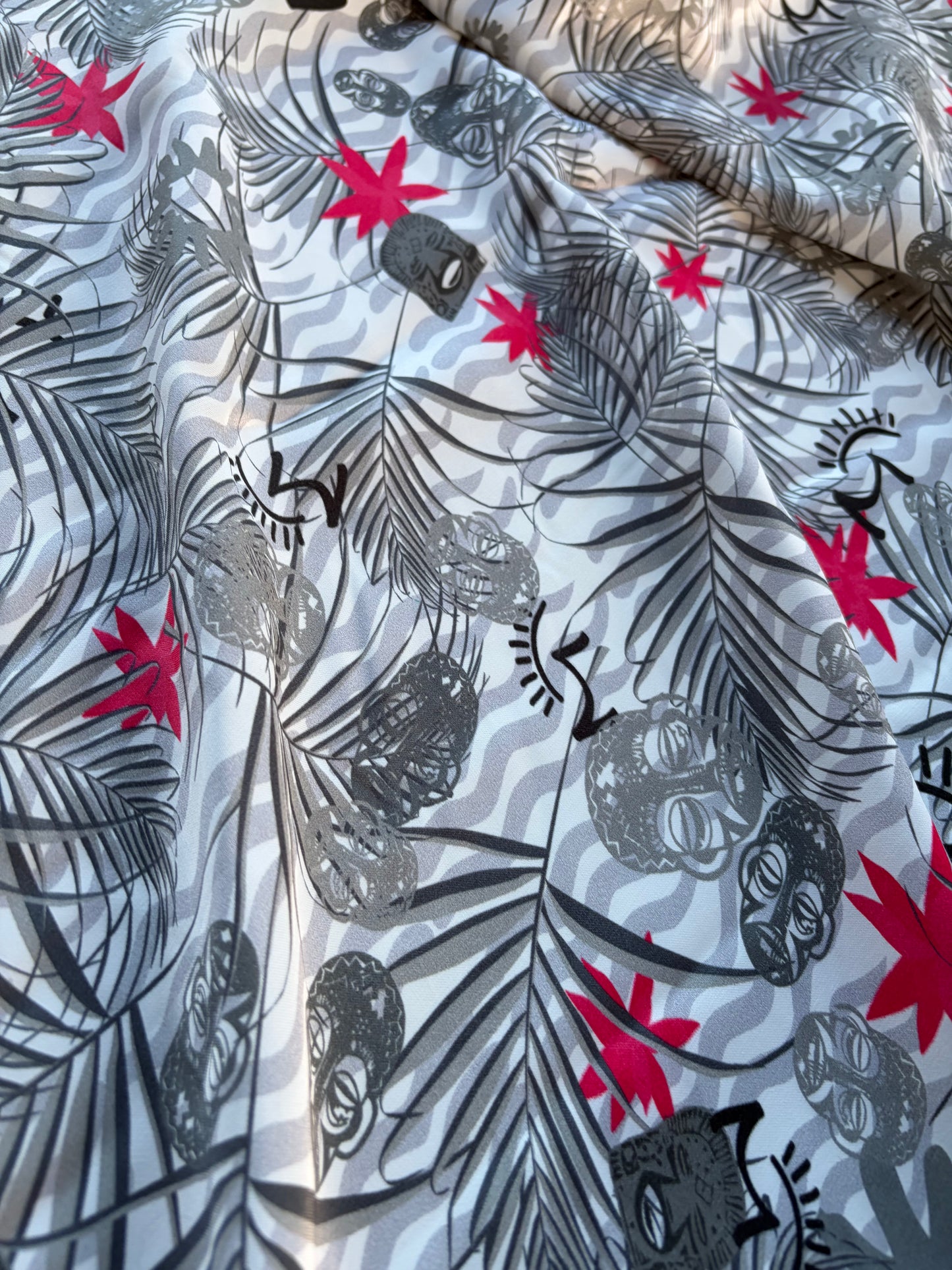 ANDREA 011 viscose satin "masks in the jungle edit"