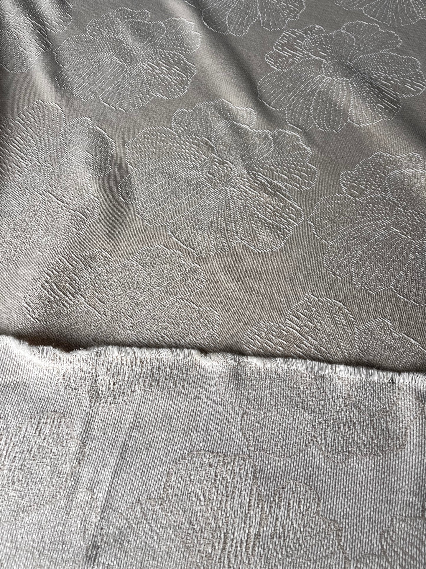 CELIA 028 cot jacquard big flowers beige/ecru
