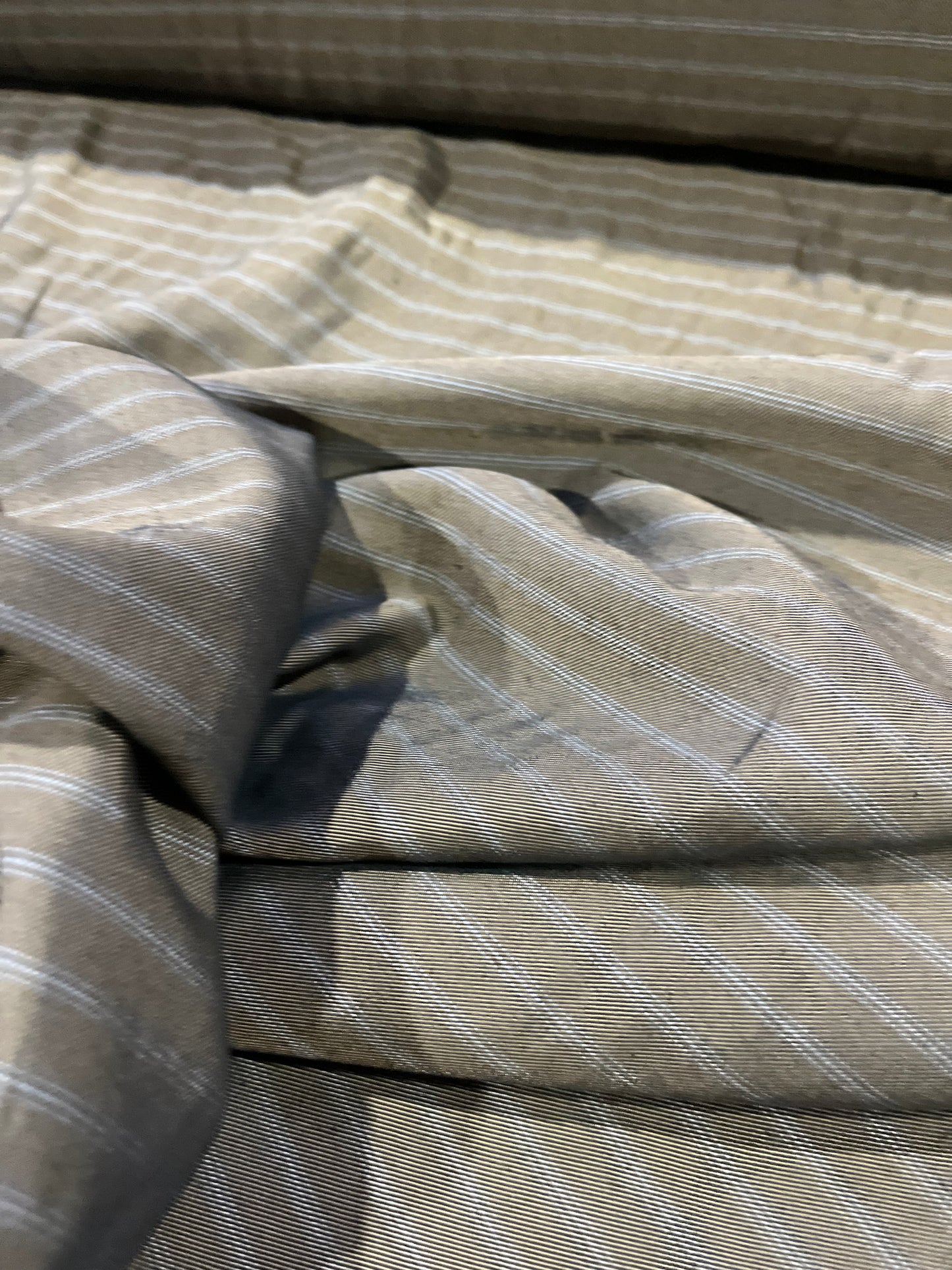 PC LUCILLE 019 striped suiting fabric cognac colour