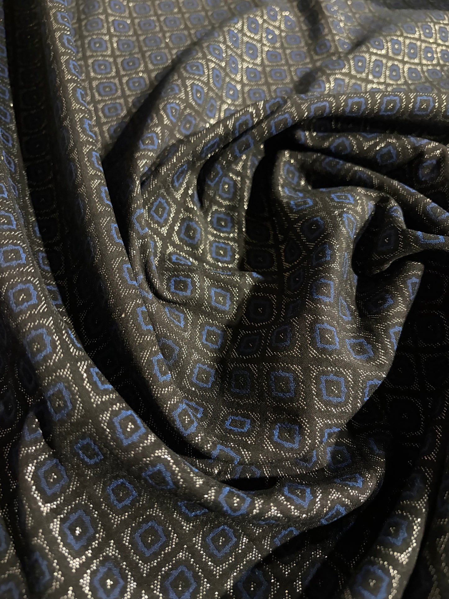 KRUSTY 010 black/indigo/silver  shiny jacquard