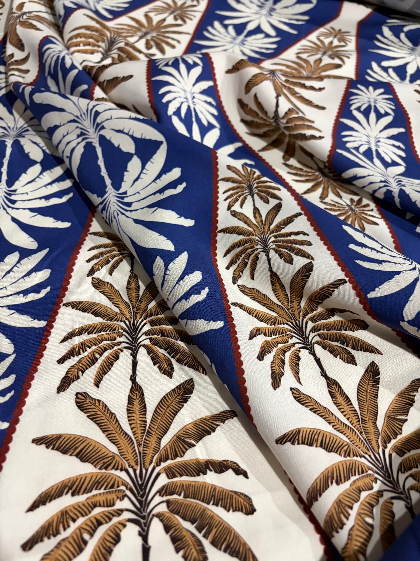 KRUSTY 011 blue/sand palmtrees  viscose