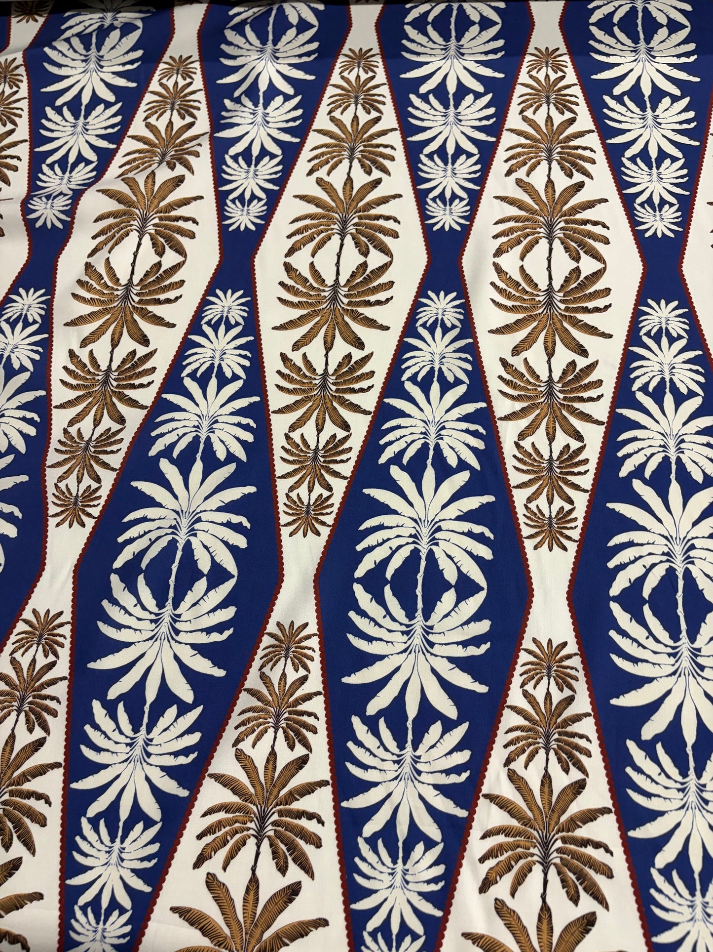 KRUSTY 011 blue/sand palmtrees  viscose