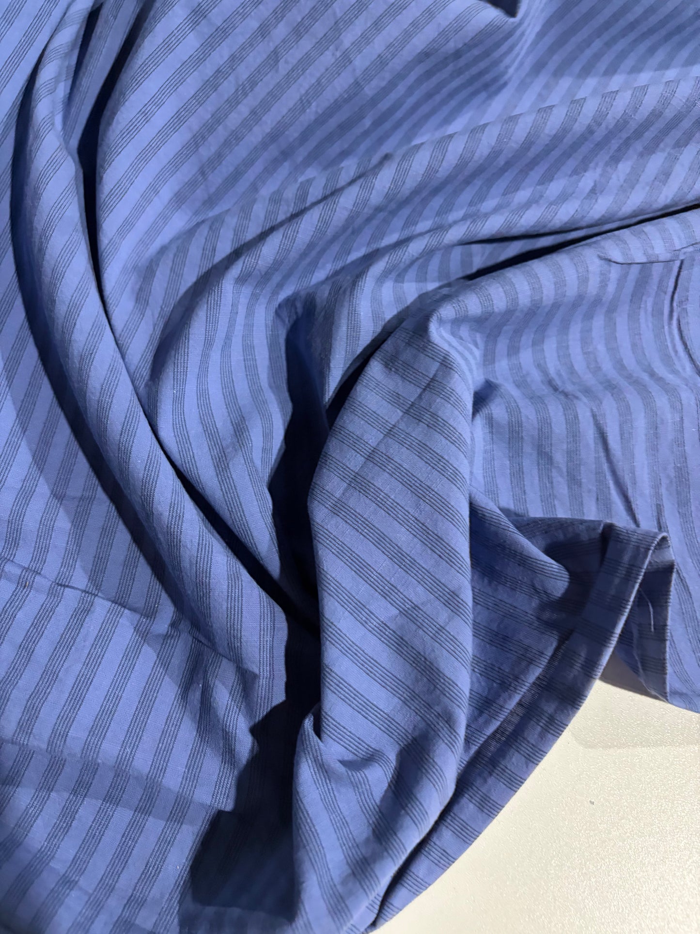 KRUSTY 012 indigo washed  colourwoven cotton stripes