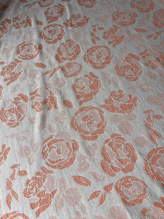 CELIA 025 cot jacquard with Roses saumon/ecru