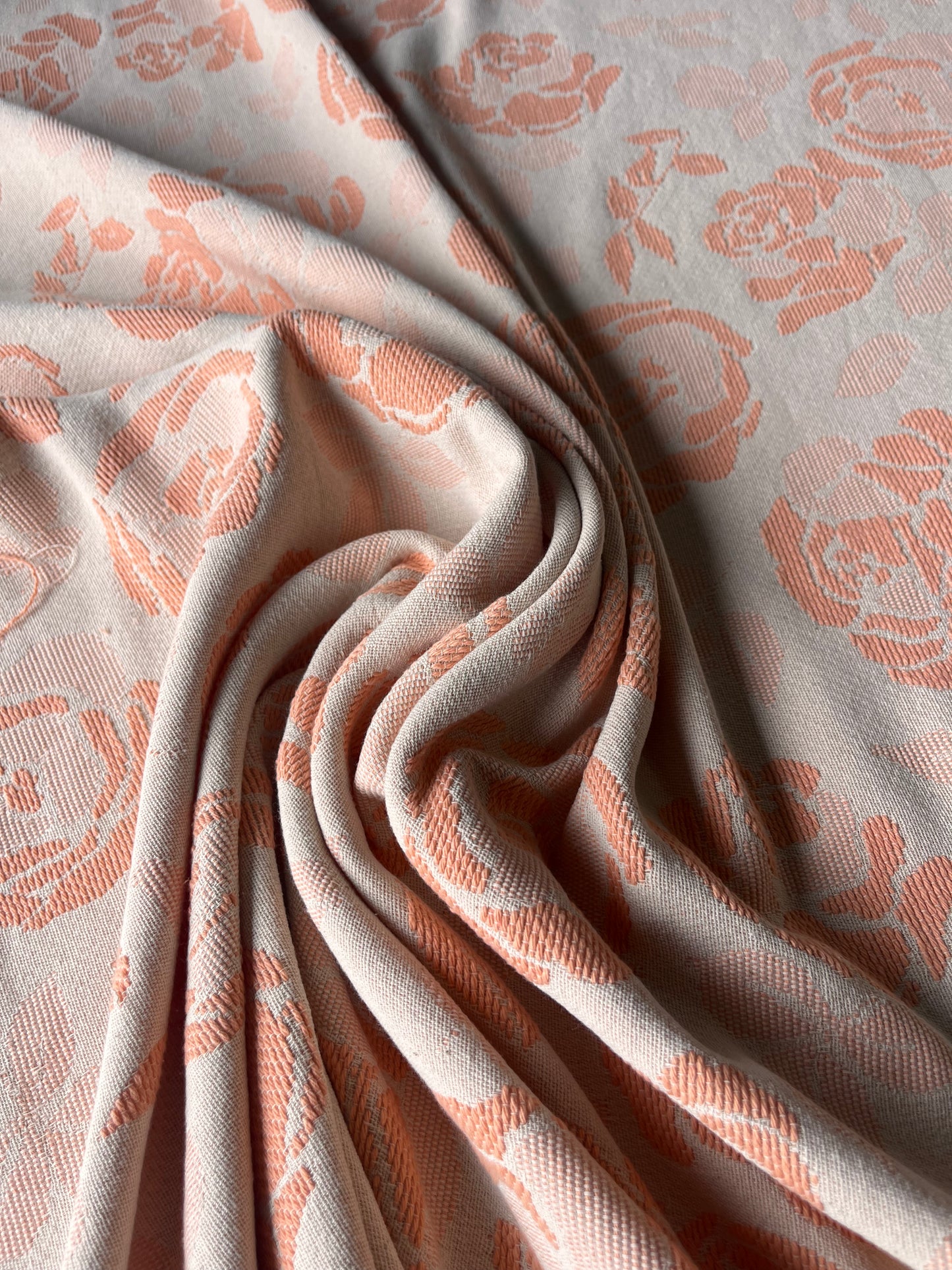 CELIA 025 cot jacquard with Roses saumon/ecru