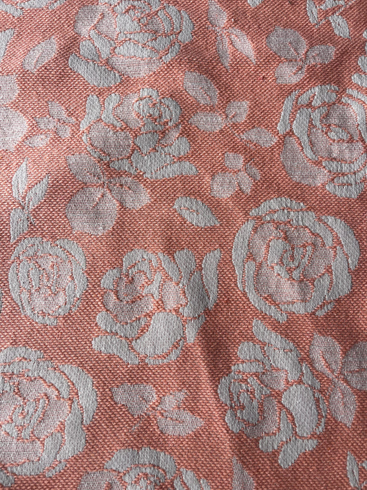 CELIA 025 cot jacquard with Roses saumon/ecru