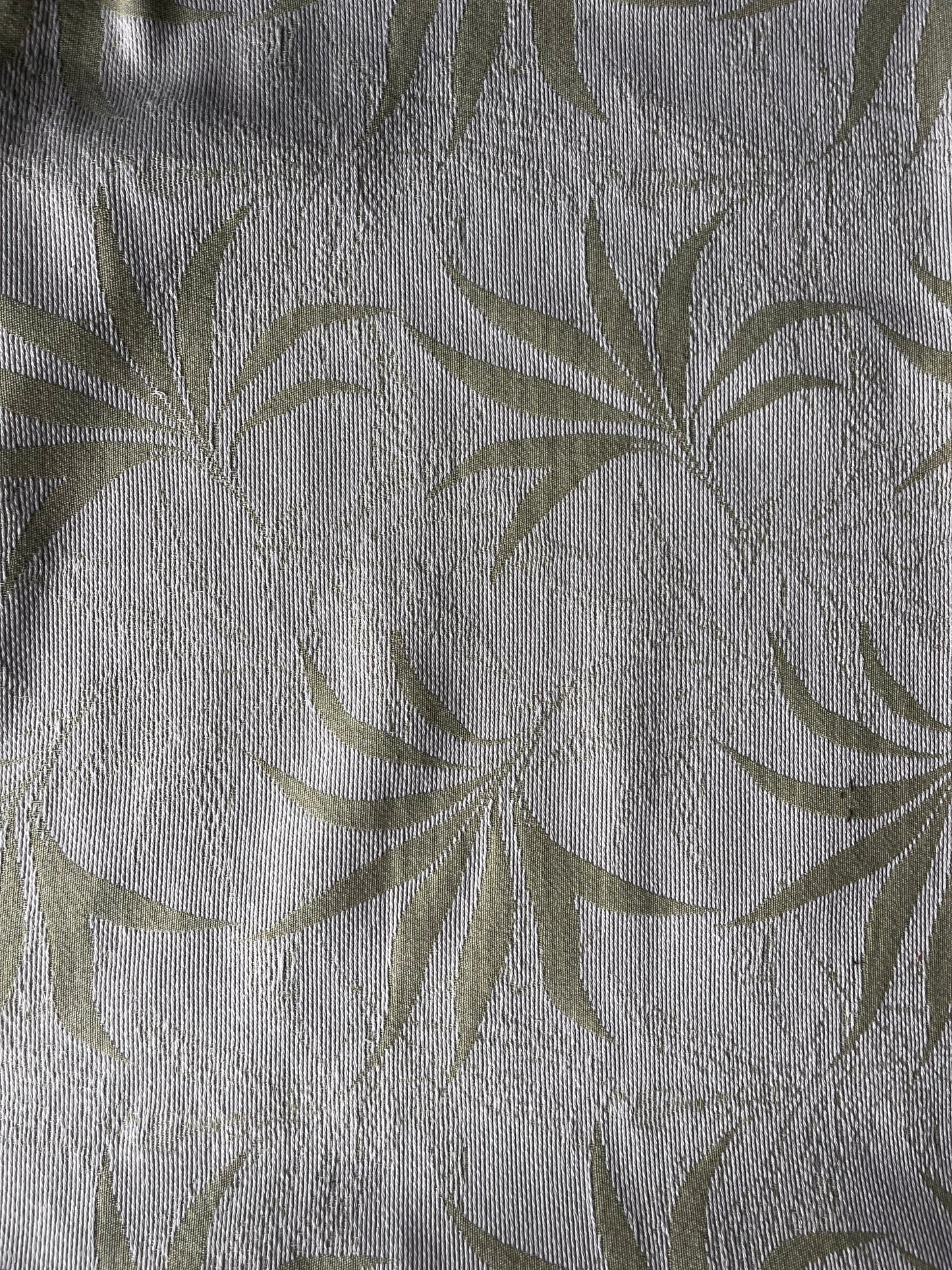 CELIA 024 cot jacquard with jungle leaves design light sage/ecru