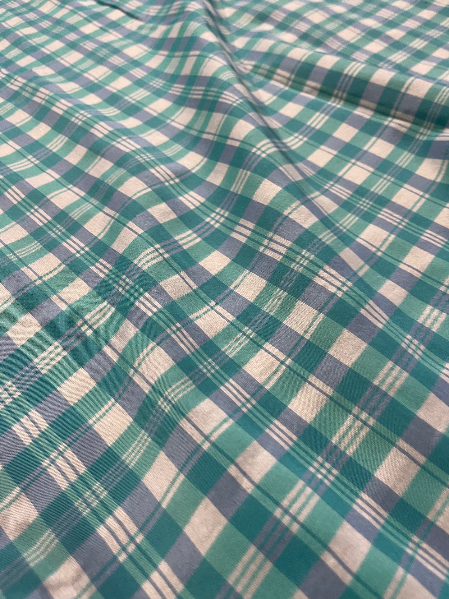 LUCILLE 023 cotton check aqua/blue