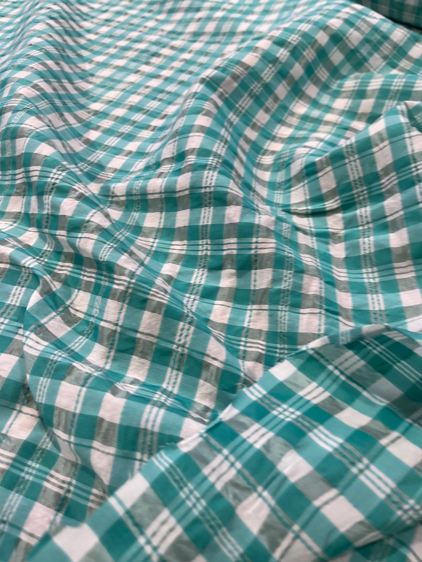LUCILLE 025 lightweight check aqua/white