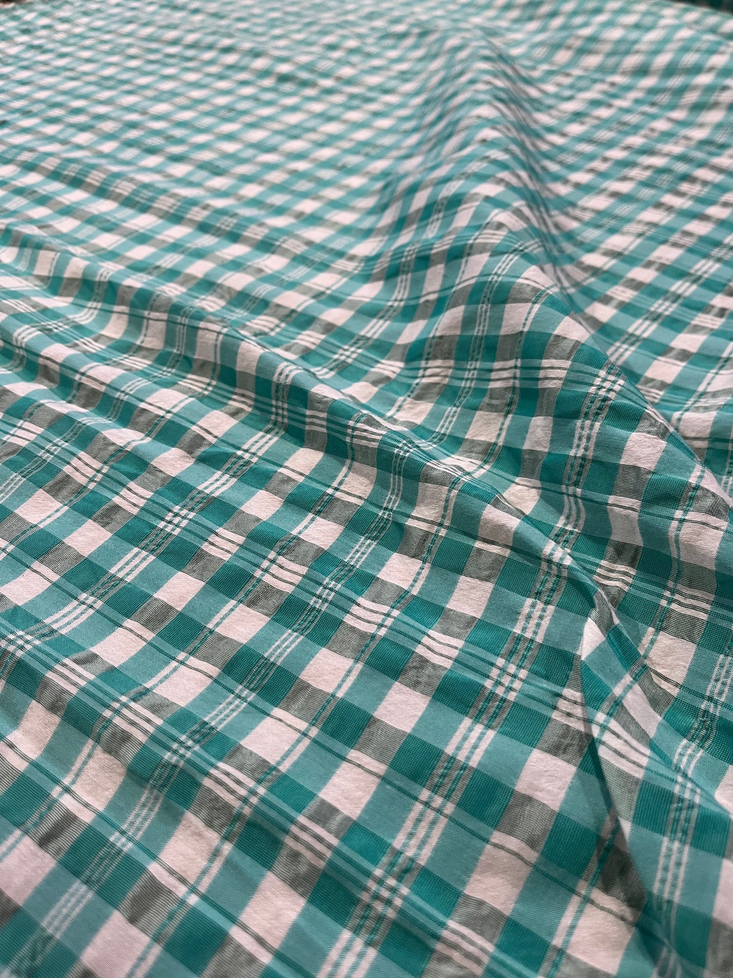 LUCILLE 025 lightweight check aqua/white